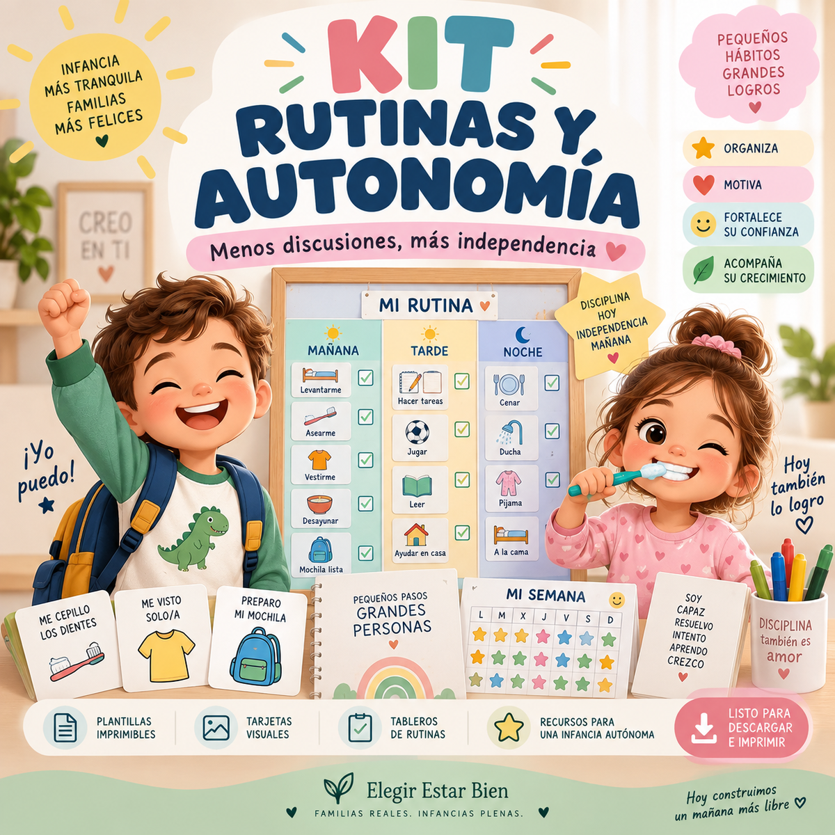 Kit Rutinas y Autonomía | Menos discusiones, más independencia